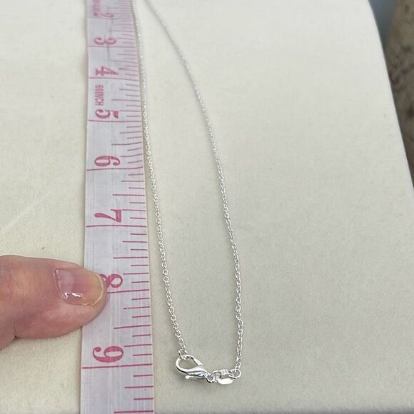 Sterling silver with light blue quartz. Sterling silver setting and chain. - Picture 6 of 8